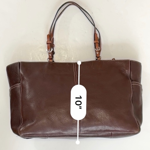 🐝 Coach X-Large Chelsea Brown Pebbled Leather Tote - G063-F10026 - Picture 12 of 16